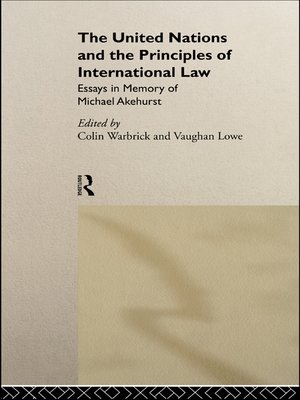 cover image of The United Nations and the Principles of International Law